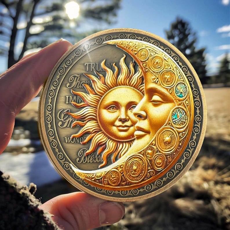 Sunflower Blessing sobriety recovery coin.