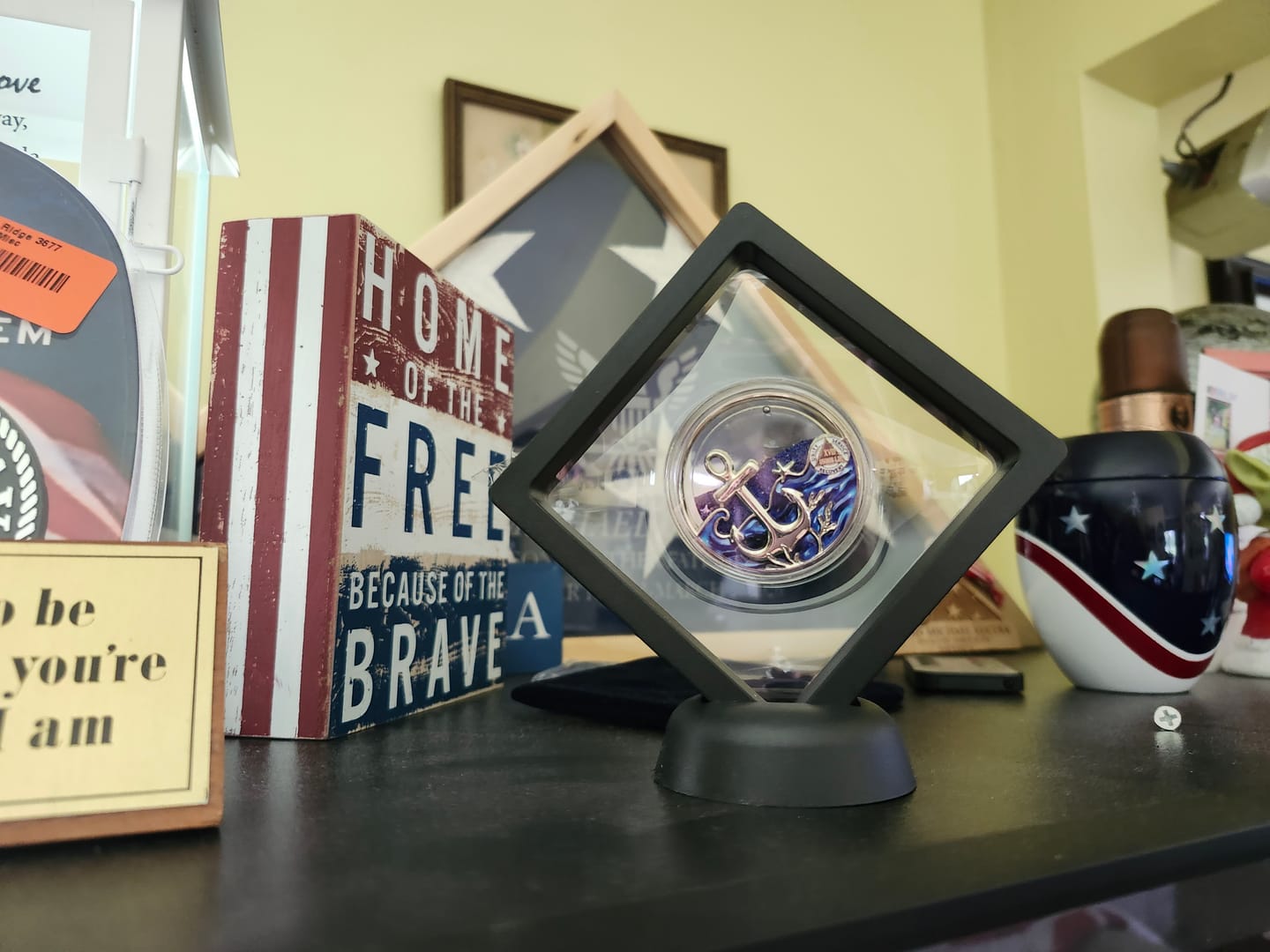 Customer-submitted photo of the Storm-Proof Anchor sobriety coin.