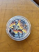 Customer review photo of the Dumpster Fire sobriety coin shared by verified purchaser rainbowbrite4046.