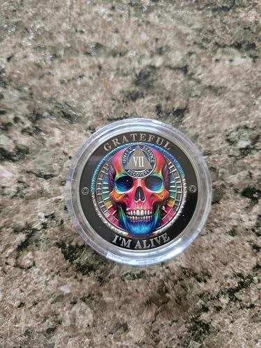 Customer review photo of the Rainbow Skull sobriety coin shared by verified purchaser MicknRick.