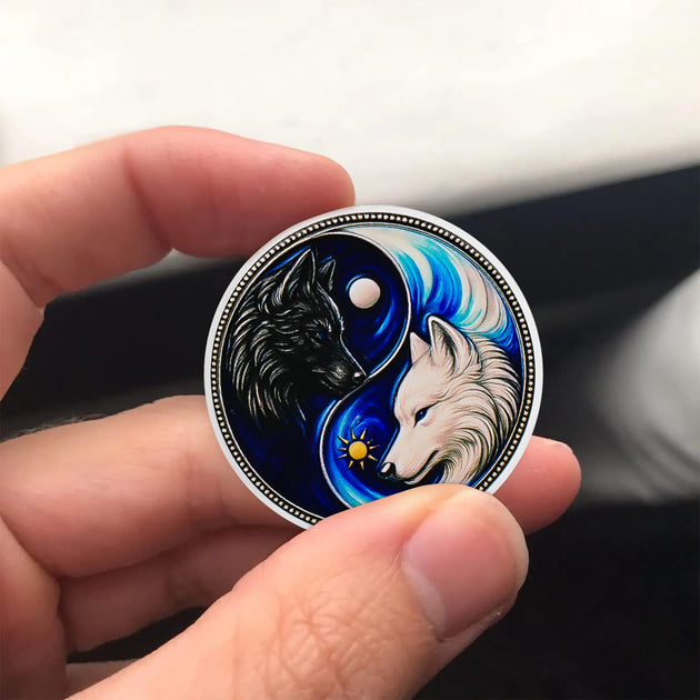 Personalized Sobriety Mint Eternal Balance Dual Wolf AA Recovery Medal ...