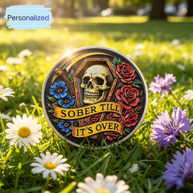 Personalized Sobriety Mint Funeral of Flowers AA Recovery Medallion/Ch ...