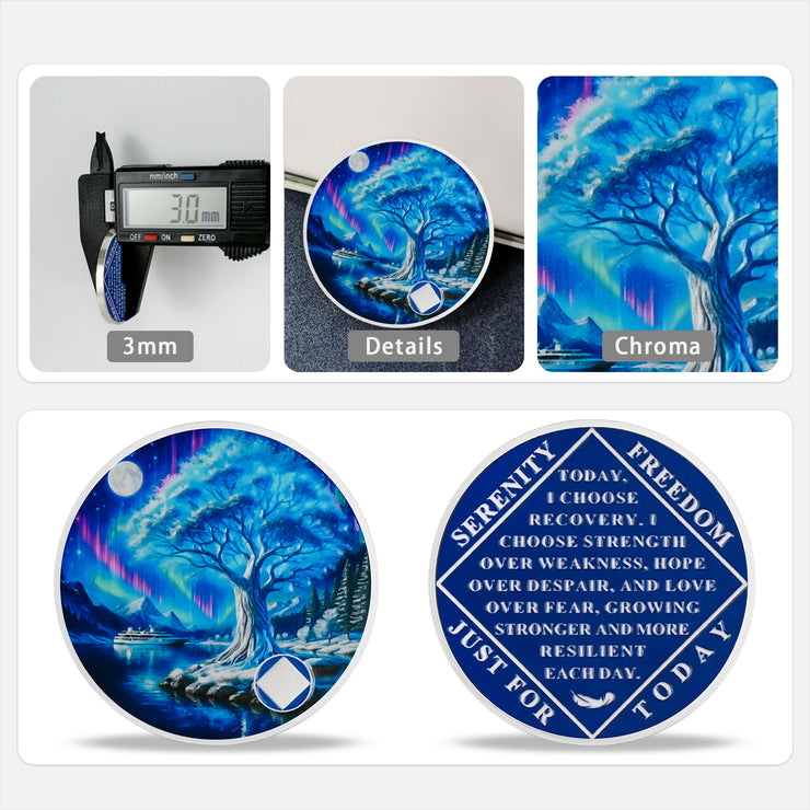 Personalized NA Clean Time Chip Aurora Dream Tree Narcotics Anonymous ...