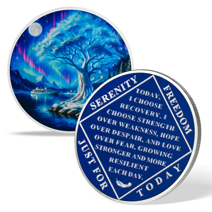 Personalized NA Clean Time Chip Aurora Dream Tree Narcotics Anonymous ...