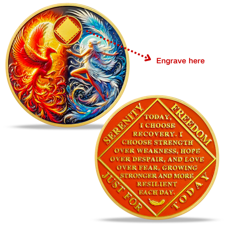 Personalized NA Clean Time Chip Phoenix Fairy Sun and Moon Narcotics A ...