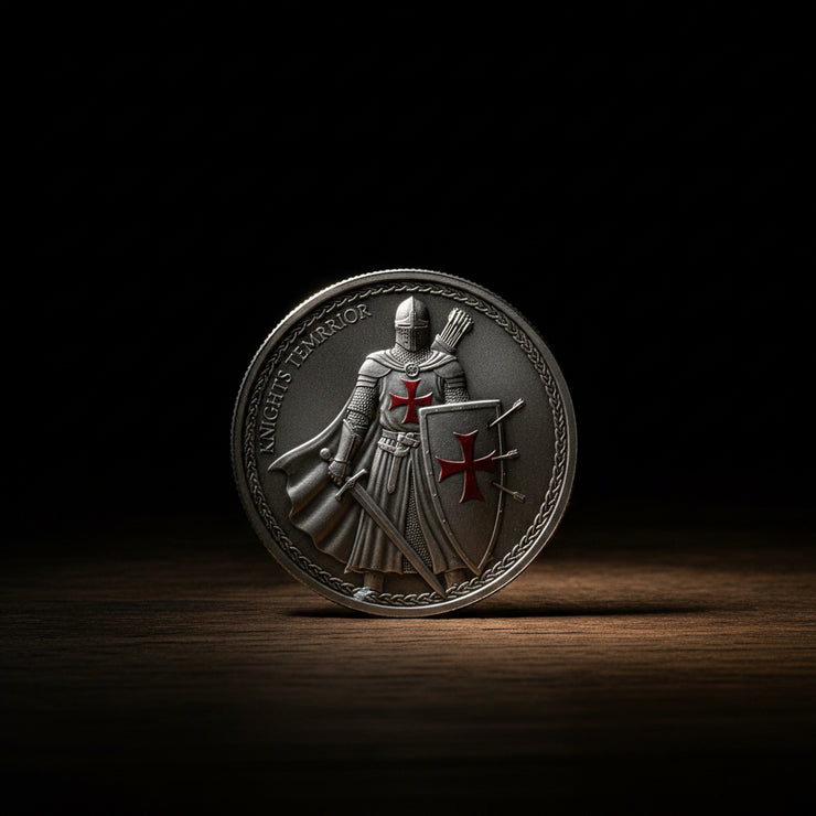 Knights Templar Warrior Standing Knight Challenge Coin – Atsknskgift.com