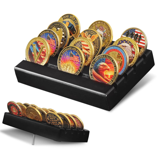 Moskov Display Coin 4 Rows Wooden Coin Display – Atsknskgift.com