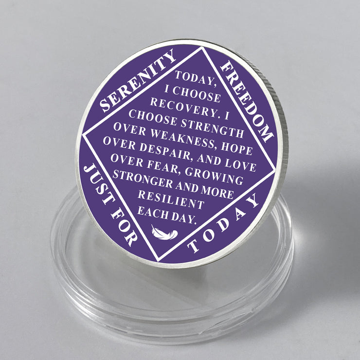 Personalized NA Clean Time Chip Purple Night Moon Moth Narcotics Anony ...